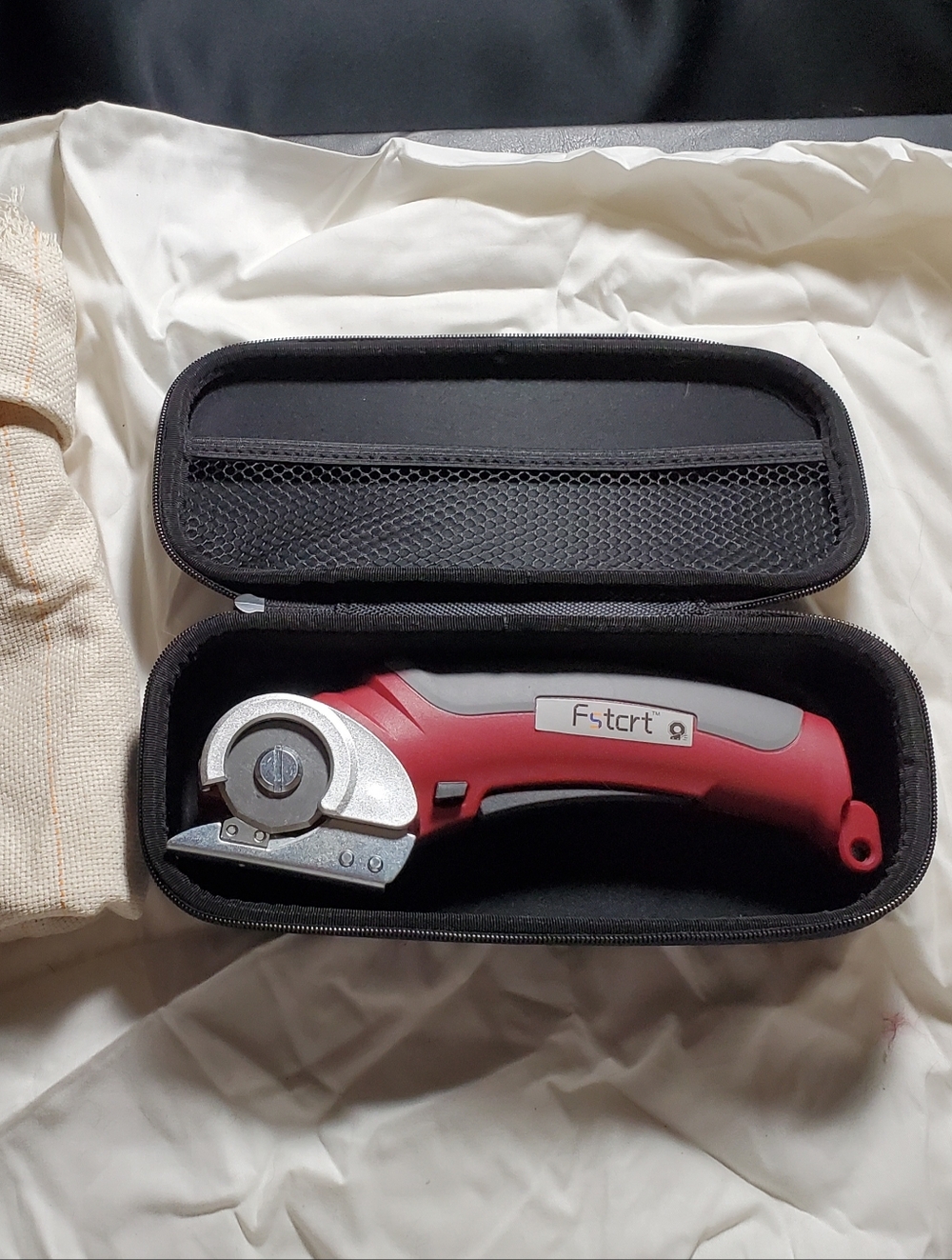 Red Electric Rotary Cutter with Carry Case